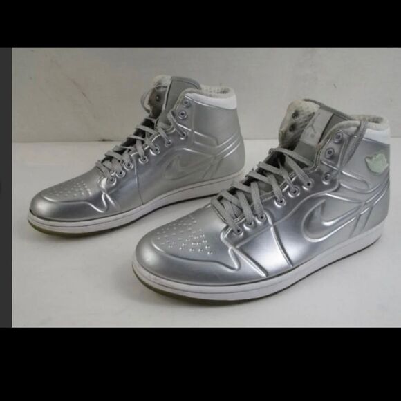 Air Jordan Aj 1 Anodized 414823 001 Metallic Silver Platinum  MEN Size 10.5 - Picture 1 of 12